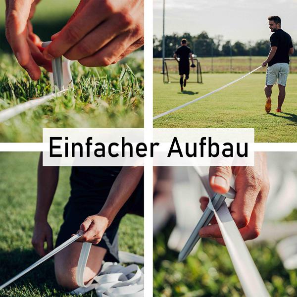 Faustball STRAB premium Spielfeldmarkierung mit praktischer Transportbox – für Faustball und Volleyball